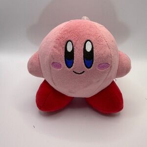 Nintendo Kirby Plush Stuffed Animal Toy Pink Blue Eyes Red Feet 7 inches